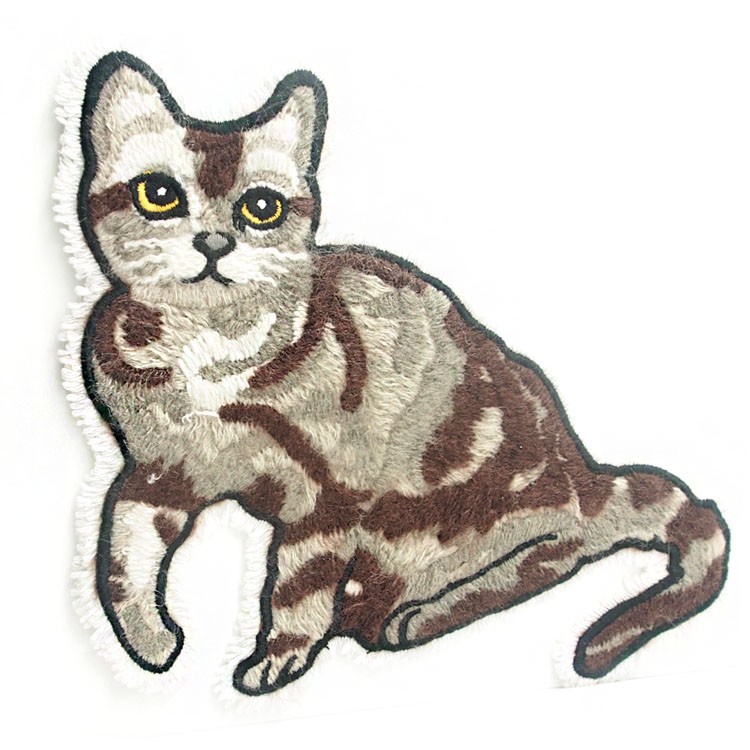 东莞源头厂家批发海马毛毛巾绣布贴个性猫咪立体绣服装麻豆激情视频国语对白定做